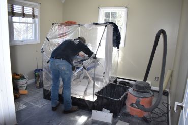 No Mess! How we Cut Tile Inside the home during Winter Months