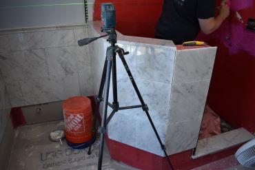 We Laser Level all of our tile projects!